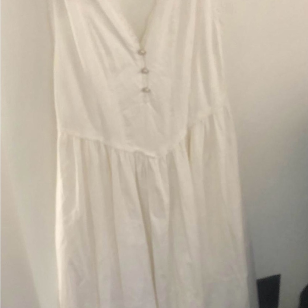 Free People White Maxi Dress with Button Detail